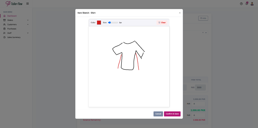 Tailor Flow Digital Design Sketchpad Modal